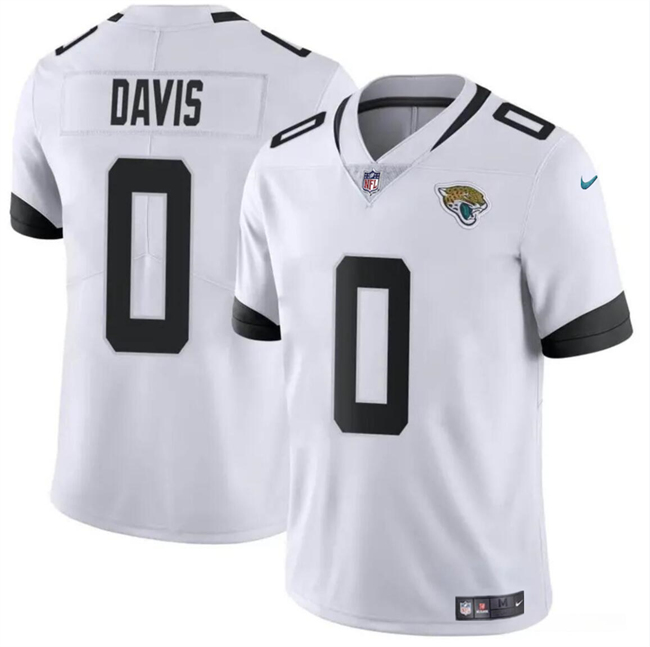 Men's Jacksonville Jaguars #0 Gabe Davis White Vapor Untouchable Limited Stitched Jersey